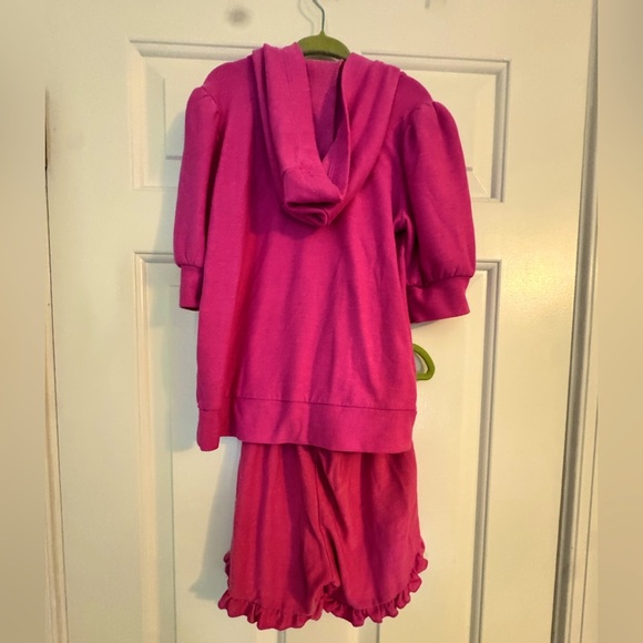 Chaser *HOT PINK* (not tie dye) Terry Hoodie (Sz 6) and Shorts (Sz 5) Set - Picture 3 of 9